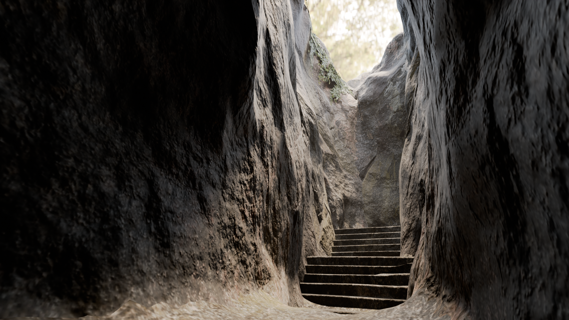 Stairs carved in rock (final render)